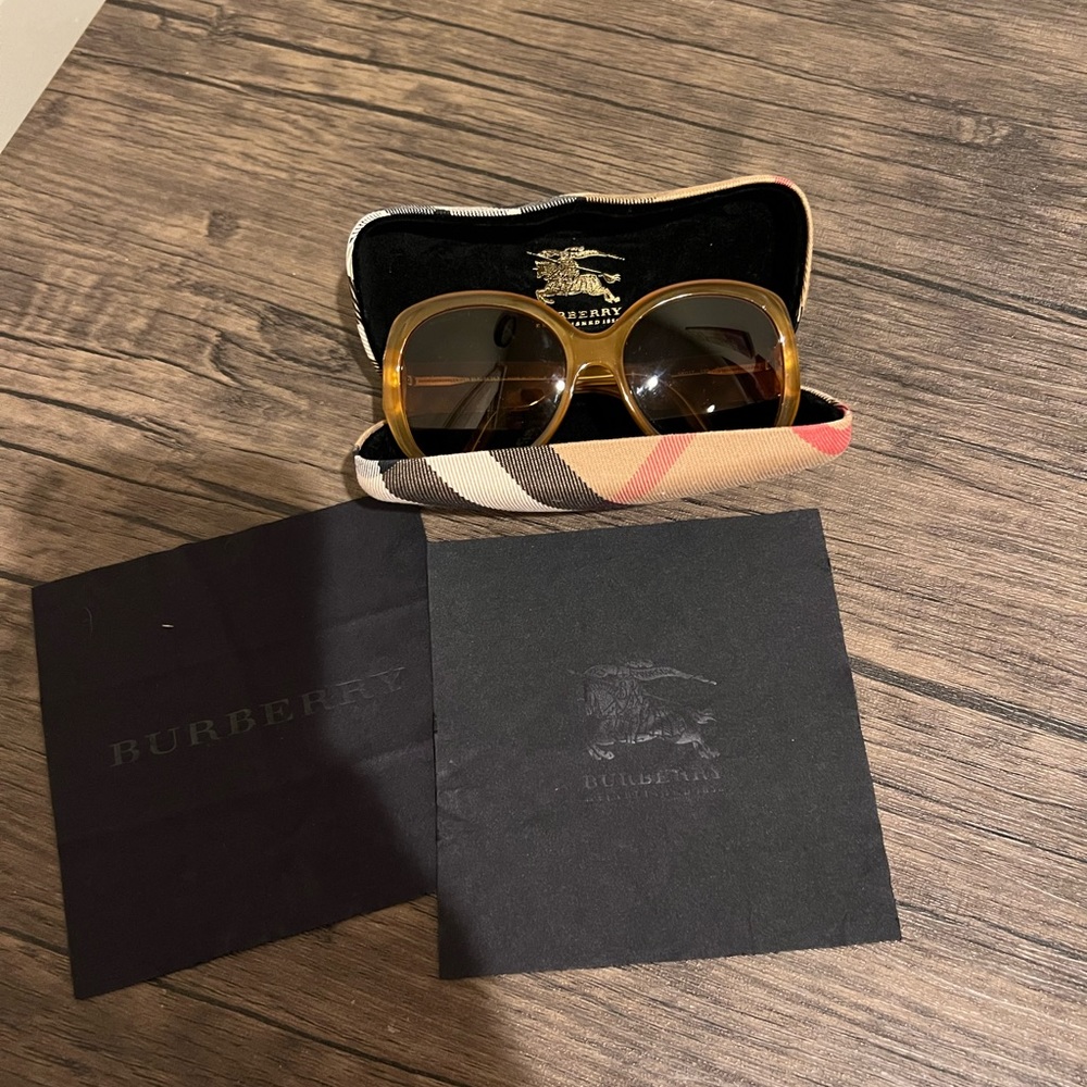 Burberry Sunglasses with Gold and Brown Frame